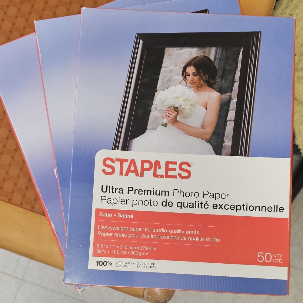 🆕️Staples Supreme Satin Photo Paper, 8.5"W x 11"L, 50/Pack New.